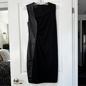 DANIER BLACK ASYMMETRICAL SLEEVELESS SHEATH DRESS